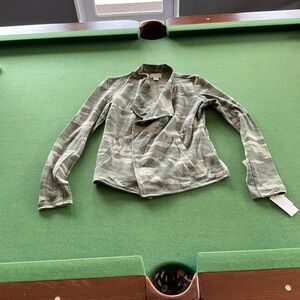 Caslon Utility Jacket SMALL green Olive Camo Snap NEW NWT